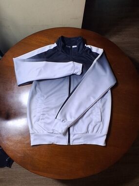 Men's Light Gray and Black Performance Bomber Jacket